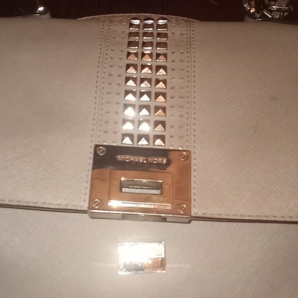 MICHAEL Kors Tina Studded Satchel gray 2 styles Handbag or Shoulder Bag - Picture 2 of 16